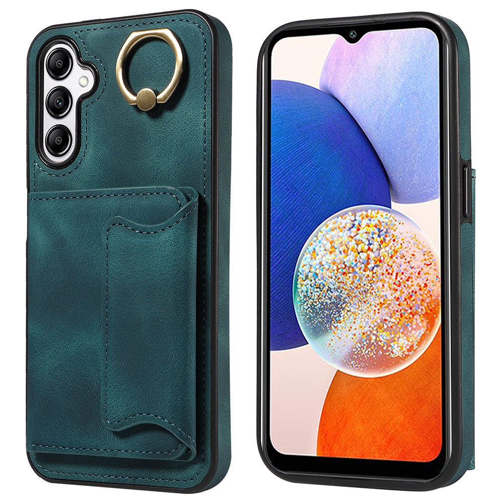 001 For Samsung Galaxy A14 5G A14 4G Ring Kickstand Card Holder Cover Skin-touch PU Leather TPU Phone Case 001 For Samsung Galaxy A14 5G A14 4G Ring Kickstand Card Holder Cover Skin-touch PU Leather TPU Phone Case